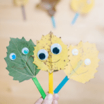 A Leaf Monster Craft for Kids _ DIY Leaf Puppets are an easy fall leaf craft perfect for kids.