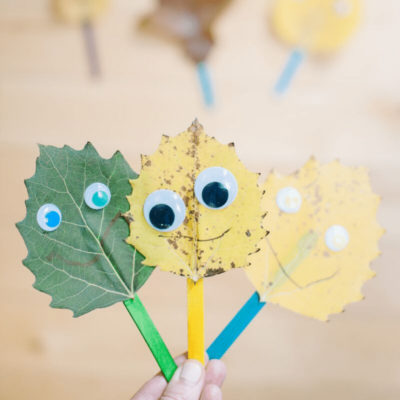 Leaf Monster Craft for Kids | DIY Leaf Puppets