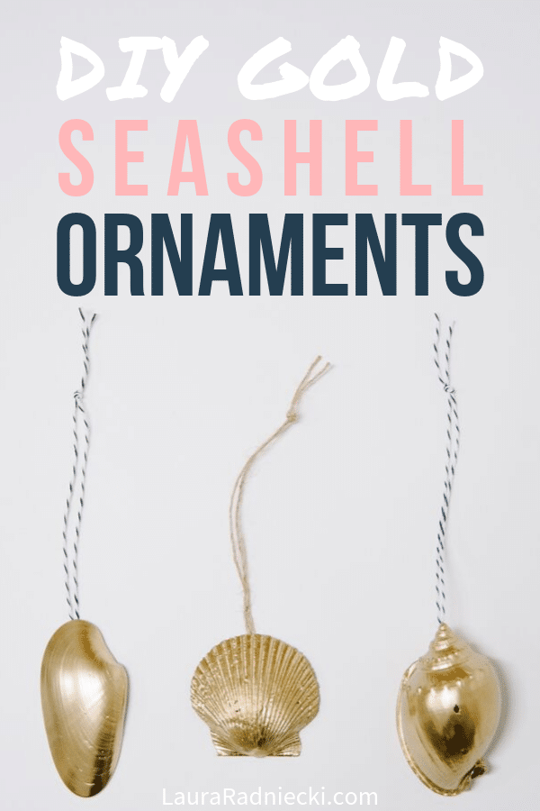 DIY Gold Seashell Ornaments for Christmas