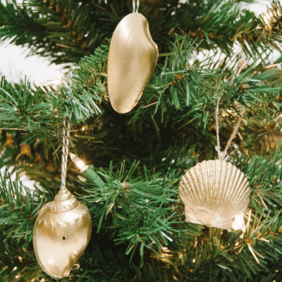 DIY Gold Seashell Ornaments for Christmas