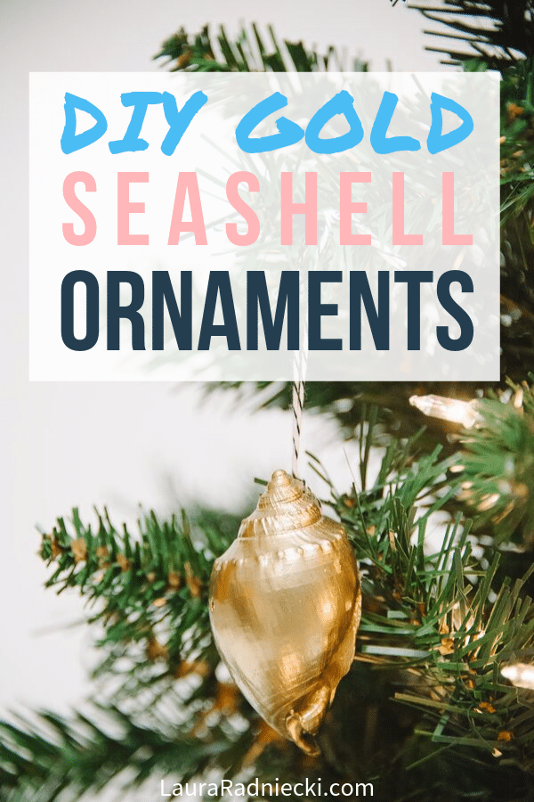 DIY Gold Seashell Ornaments for Christmas