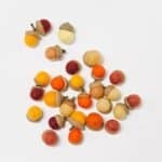 How to make Felt Acorns using acorn caps and felt balls.