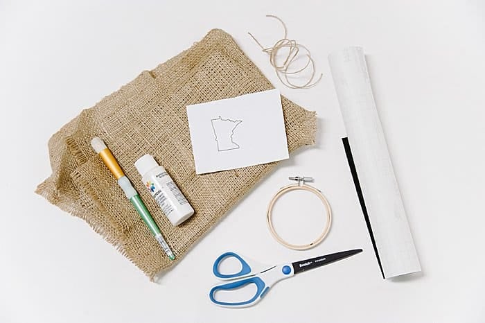 Supplies to make a stencil christmas ornament