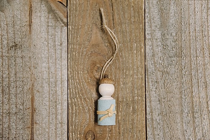 DIY acorn peg doll ornament