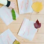 Easy leaf rubbing craft for kids.