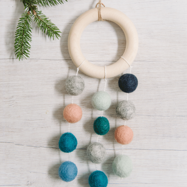Day 16 How to Make a Felt Ball Wreath Ornament 30 Days of Ornaments