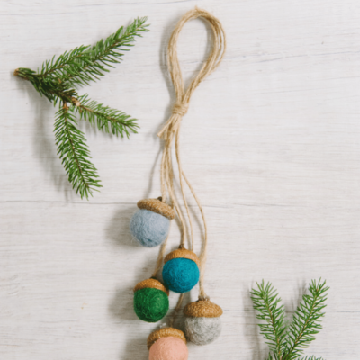 Day 13: How to Make a Felt Ball Acorn Ornament | The 30 Days of Ornaments Project