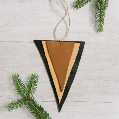 Day 21: How to Make a Stacked Leather Triangle Ornament | The 30 Days of Ornaments Project