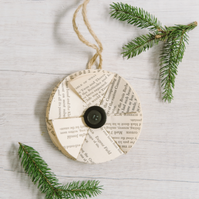 Day 23: How to Make a Book Page Petal Flower Ornament | The 30 Days of Ornaments Project