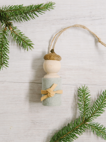 Day 7: How to Make an Acorn Peg Doll Ornament - 30 Days of Ornaments Project