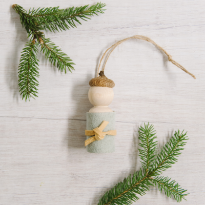 Day 7: How to Make an Acorn Peg Doll Ornament | The 30 Days of Ornaments Project