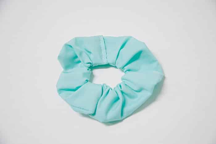 front of a finished handmade scrunchie