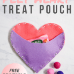 DIY Felt Heart Treat Pouch for Valentine's Day