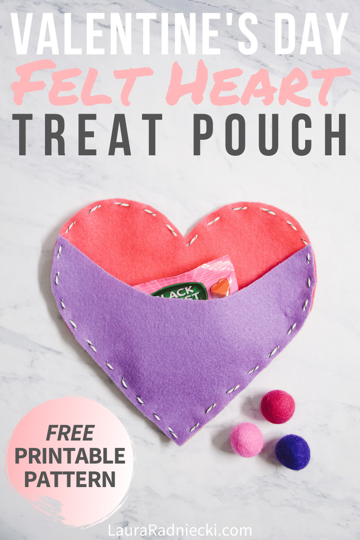 DIY Felt Heart Treat Pouch for Valentine's Day