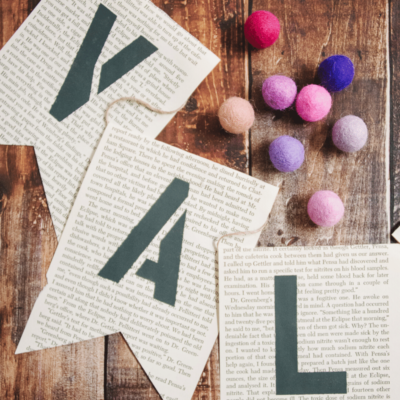 How to Make a DIY Book Page Valentine Banner