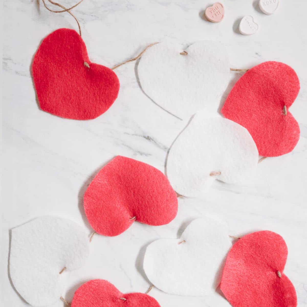 How to make a felt heart garland for Valentine's Day.