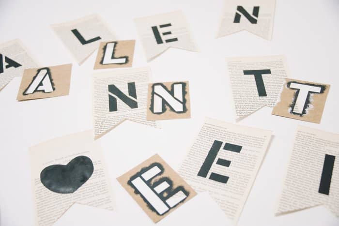 How to Make a Book Page Valentine Banner | Stencil Book Page Valentine's Day Garland
