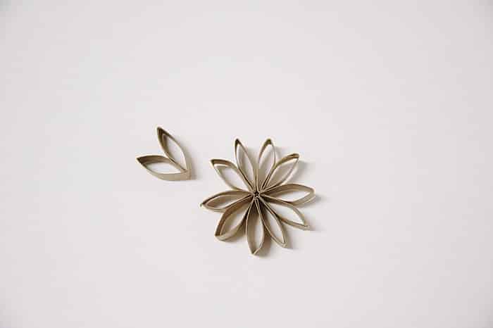 A toilet paper tube flower.