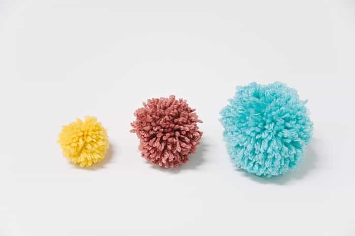 Single Large Yarn Pompoms 3 inch Pom Poms with Tails for Crafts or Decor in  the Color of Your Choice (Yellow)