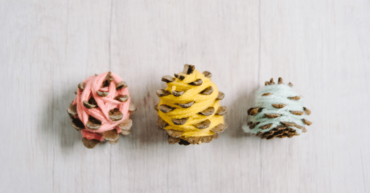 How to Make DIY YarnWrapped Pine Cones Easy Pine Cone Crafts