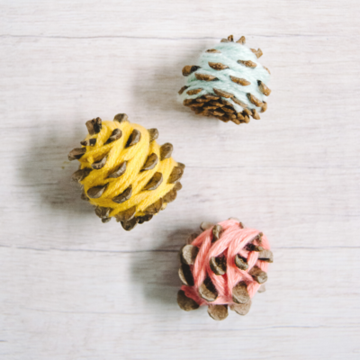 How to Make DIY Yarn-Wrapped Pine Cones