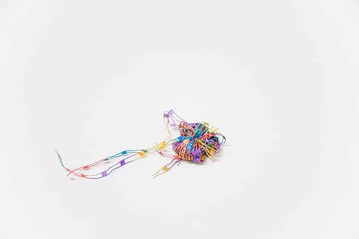 making pom poms with fancy yarn