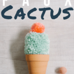 DIY Faux Cactus made with Yarn Pom Poms _ Faux Potted Cacti