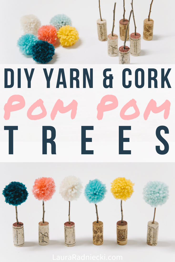 DIY Pom Pom Trees in Cork Planters | Easy Pom Pom Crafts