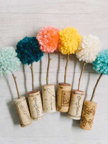 DIY Pom Pom Trees in Cork Planters _ Easy Pom Pom Crafts