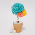 DIY Yarn Pom Pom Flower _ Faux Potted Flower Idea