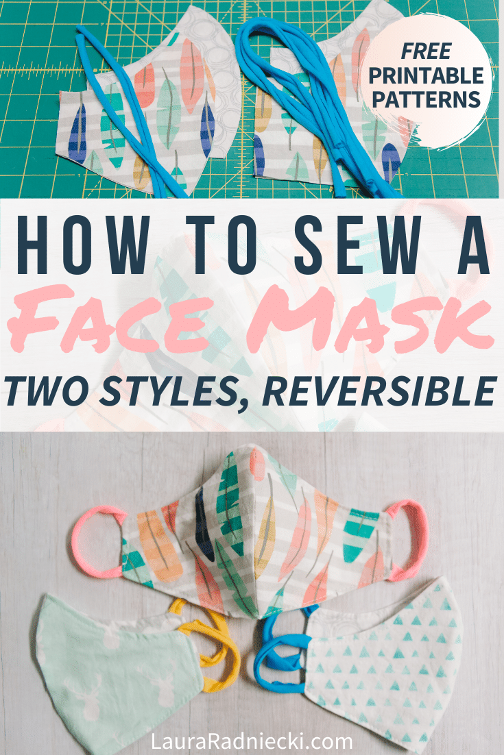 How to Sew a DIY Face Mask with Pattern _ Reversible, Two Styles, Mask with Ties and Ear Loop Mask