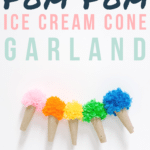 Ice Cream Pom Pom Garland Made with Yarn and Toilet Paper Rolls