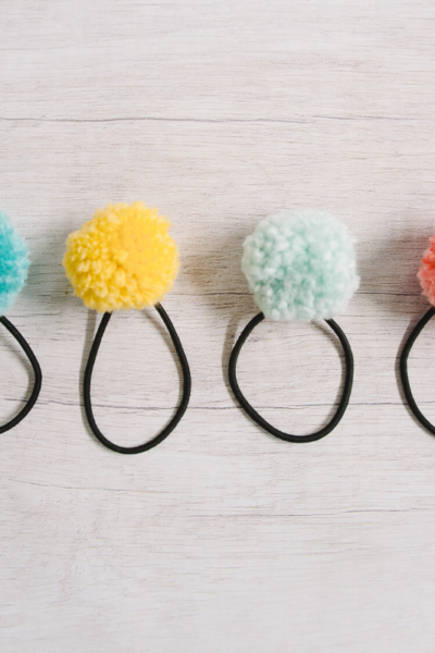 How to Make DIY Pom Pom Ponytail Holders _ Easy Pom Pom Hair Ties