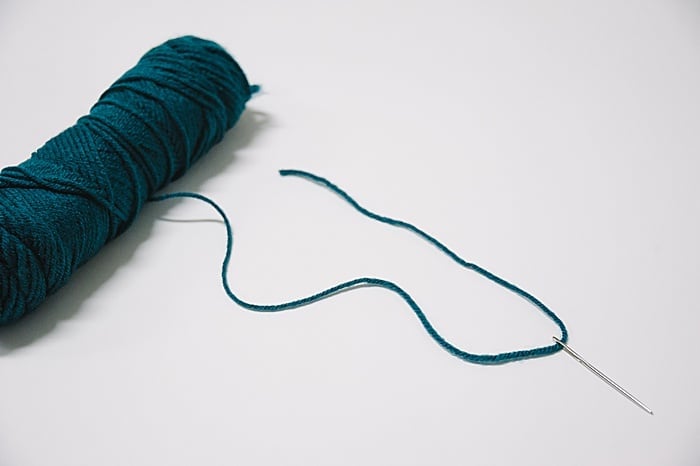 a needle with yarn in it