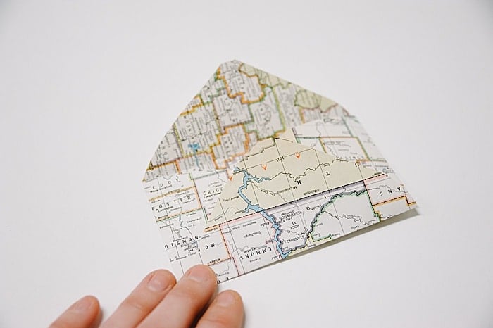 small diy paper envelope, made out of old maps