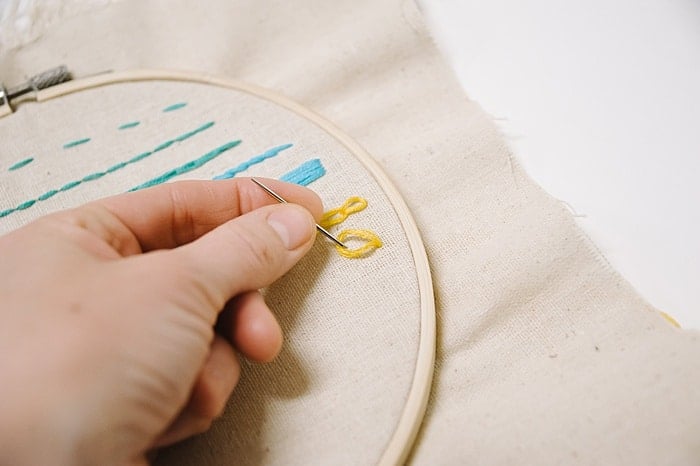 detached chain stitch for embroidery