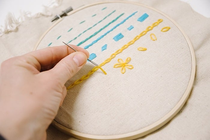 fly stitch types of embroidery stitches