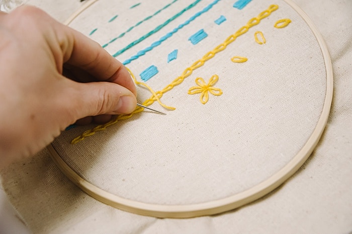 different embroidery stitches - fly stitch