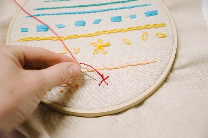 woven wheel embroidery stitch