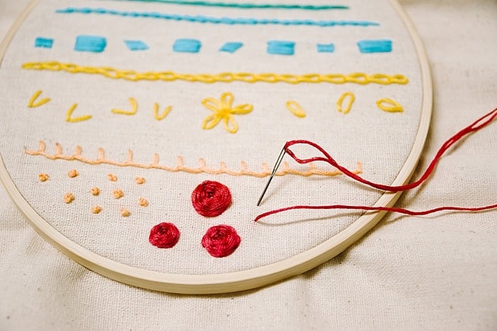 how to make a feather stitch embroidery