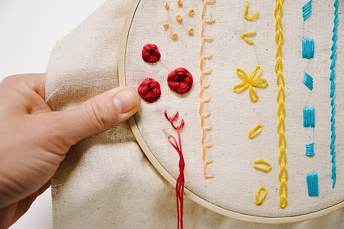 types of embroidery stitches like the feather stitch embroidery