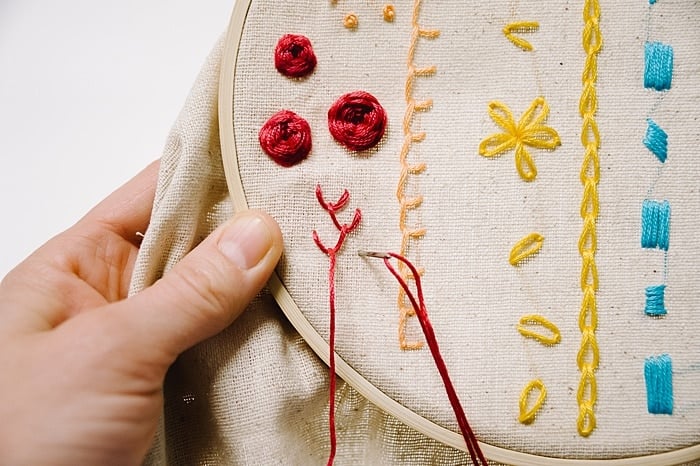 how to make seaweed for embroidery designs with feather stitch