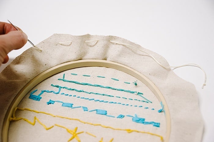 how to finish the back of an embroidery project in the hoop