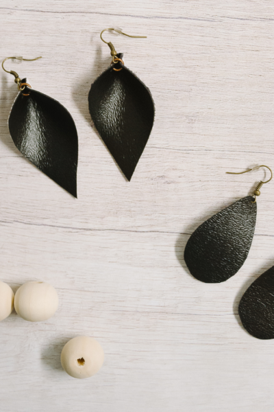 how to make faux leather earrings