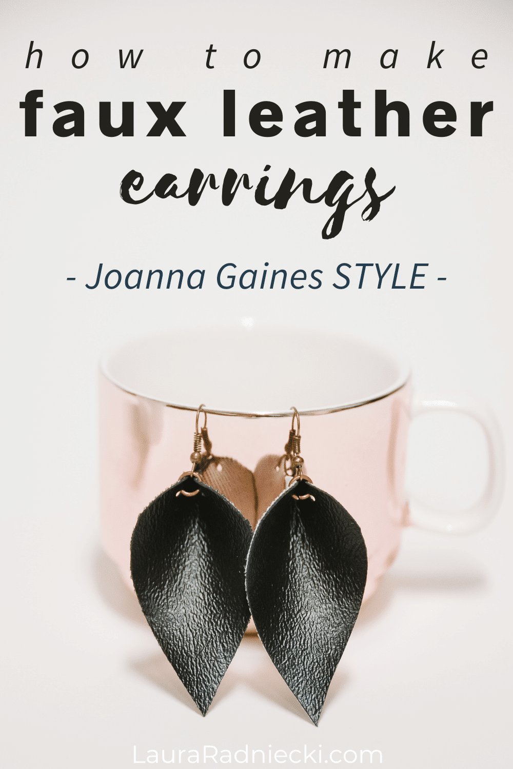 how to make faux leather earrings | joanna gaines style