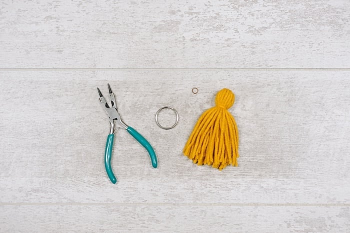 supplies needed to make a diy tassel keychain