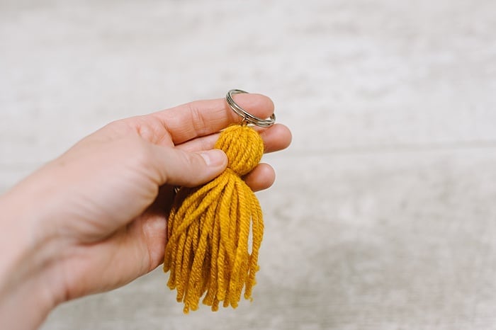 Add a keyring to your diy tassel keychain