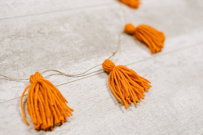 tassel garland made with yarn