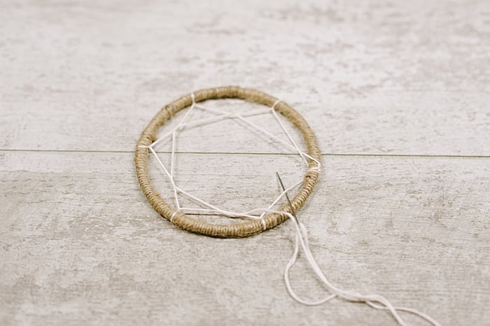 making the webbing on the inside of a dream catcher