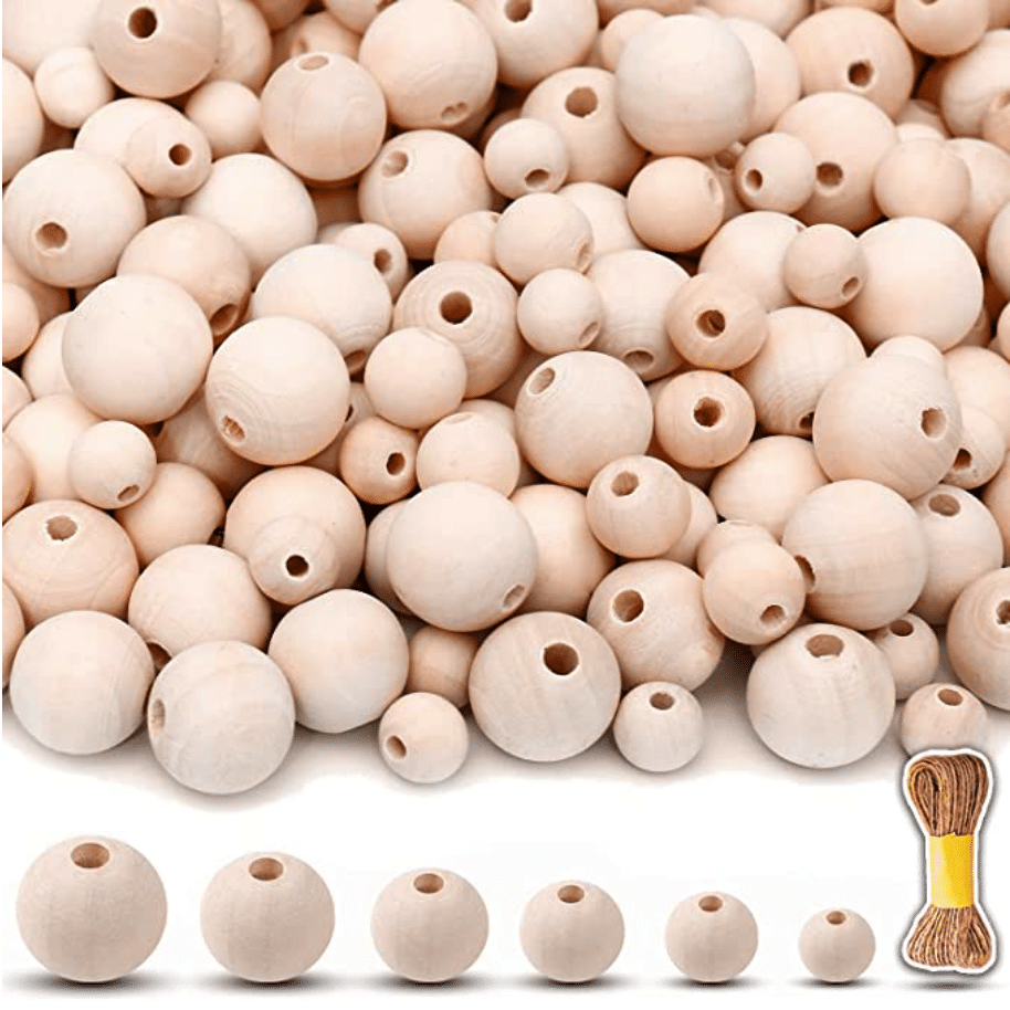 wooden beads to use in craft projects